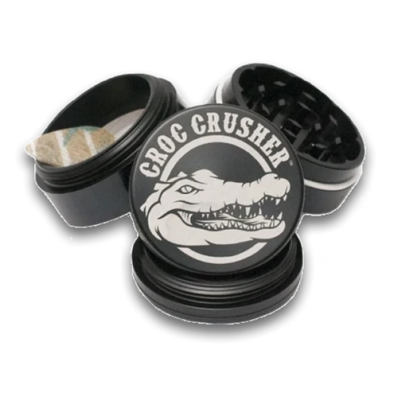 Croc Crusher - 1.2 Inch Herb Grinder (4 pc. Black)