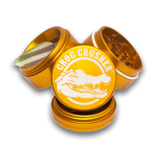 Croc Crusher - 2 Inch Herb Grinder (4 pc. Gold)