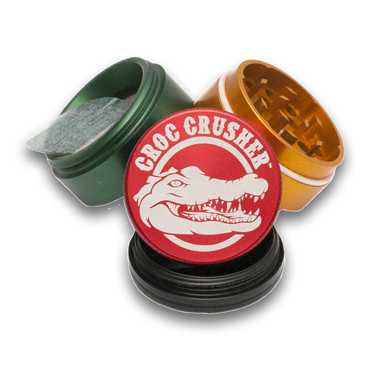 Croc Crusher - 1.2 Inch Herb Grinder (4 pc. Rasta)