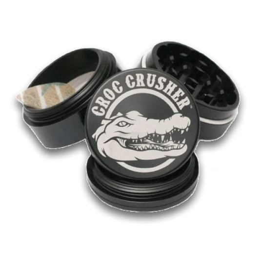 Croc Crusher - 1.2 Inch Herb Grinder (4 pc. Black)