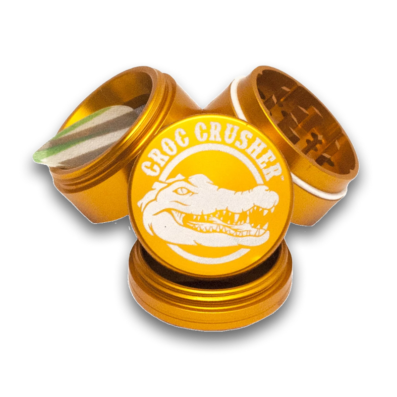 Croc Crusher - 1.2 Inch Herb Grinder (4 pc. Gold)