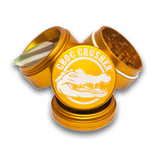 Croc Crusher - 1.2 Inch Herb Grinder (4 pc. Gold)