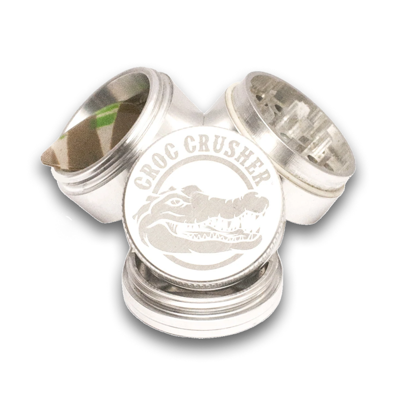 Croc Crusher - 1.2 Inch Herb Grinder (4 pc. Silver)